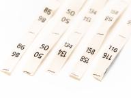 Geweven katoenen maatlabels – kindermaten 50 tot 176  - Artikel-nr. 960