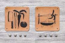 Designer set met kunstleren labels 'Groente'  - Artikel-nr. 8108
