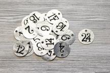 Adventskalender hanger met “handlettering” cijfers 1-24 (zilver) - Artikel-nr. 8307