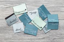 Designer set geweven label 'happiness colored' by Unikati - Artikel-nr. 9117