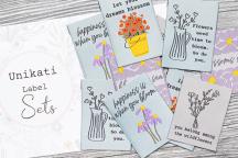 Designer set geweven labels 'Flower-Power' by Unikati - Artikel-nr. 9125