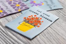 Designer set geweven labels 'Flower-Power' by Unikati - Artikel-nr. 9125