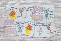 Designer set geweven labels 'Flower-Power' by Unikati - Artikel-nr. 9125
