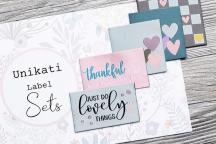 Designer-set textiellabels 'Thankful Hearts' by Unikati - Artikel-nr. 9128