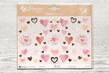 Decoratieve 'hartjes' sticker met goudreliëf - Artikel-nr. 9201
