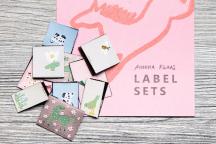 Designer-set geweven labels 'Of Horses and Flowers' van Annika Klaas - Artikel-nr. 9301