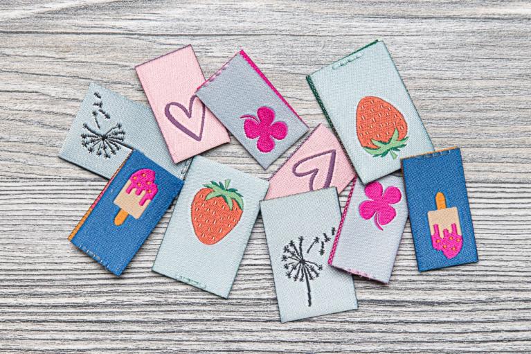 Designer set geweven labels \"Summer moments\" by Unikati (Artikel-nr. 9124)