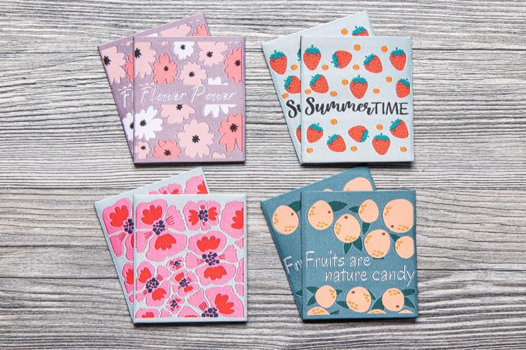 Designer-set textiellabels \"Fruits and Flowers\" by Unikati (Artikel-nr. 9126)