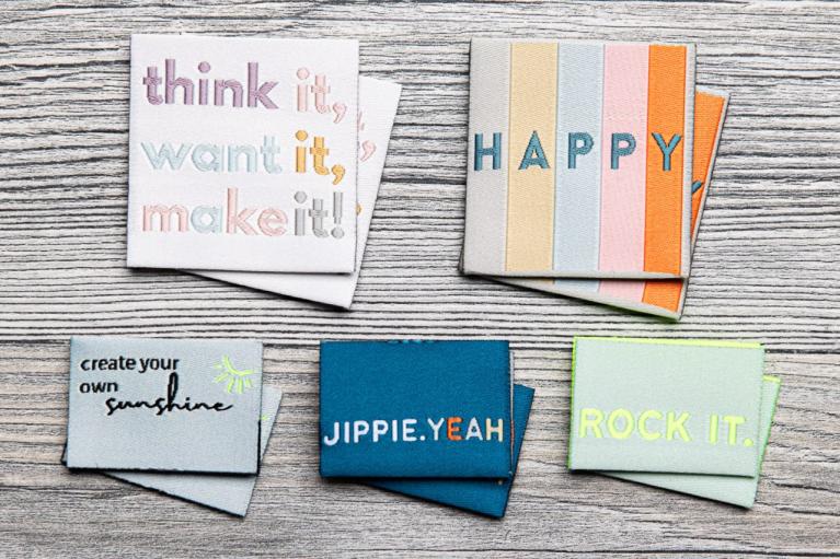 Designer-set textiellabels \"Power Up!\" by Unikati (Artikel-nr. 9127)