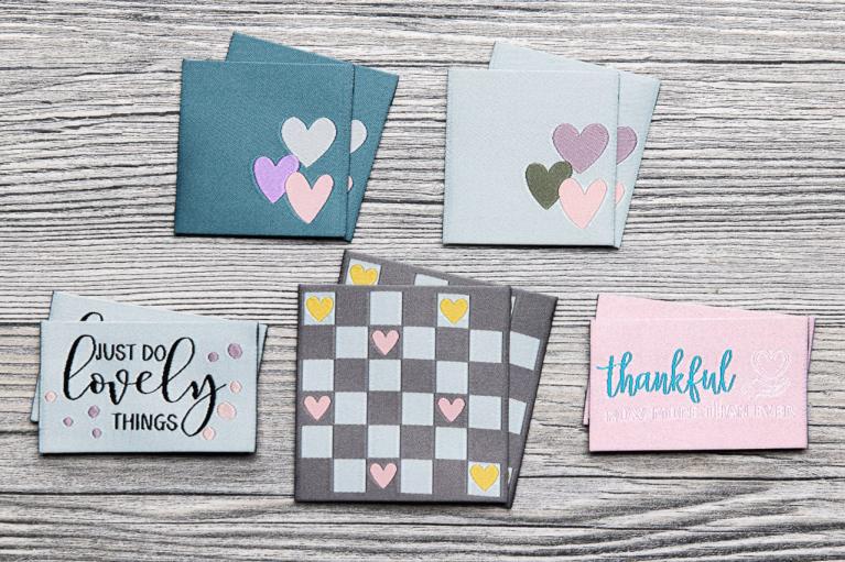 Designer-set textiellabels \"Thankful Hearts\" by Unikati (Artikel-nr. 9128)