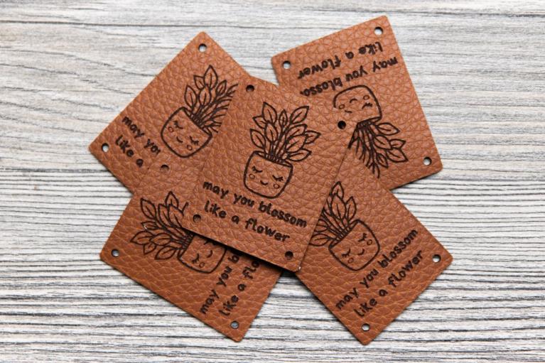 Designer-labelset 'Bloom & Flower' by Unikati (Appel kunstleer) - Artikel-nr. 9131