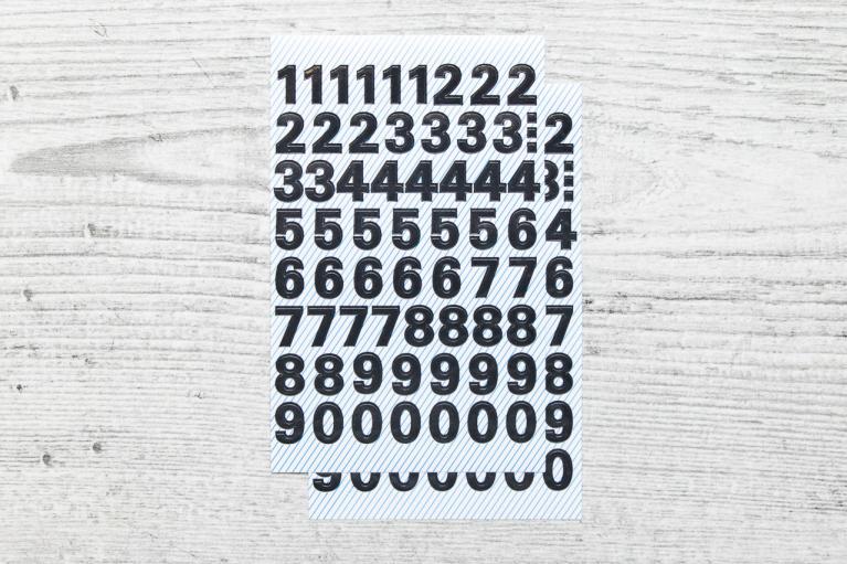 Weerbestendige zwarte cijferstickers  (Artikel-nr. 9206)