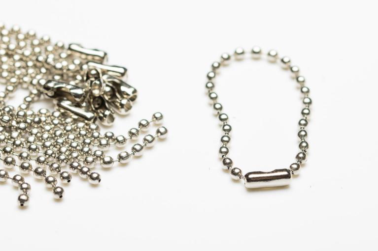 kogelkettingen zilver, Ø 2,4 mm, lengte 10 cm (Artikel-nr. 2103)