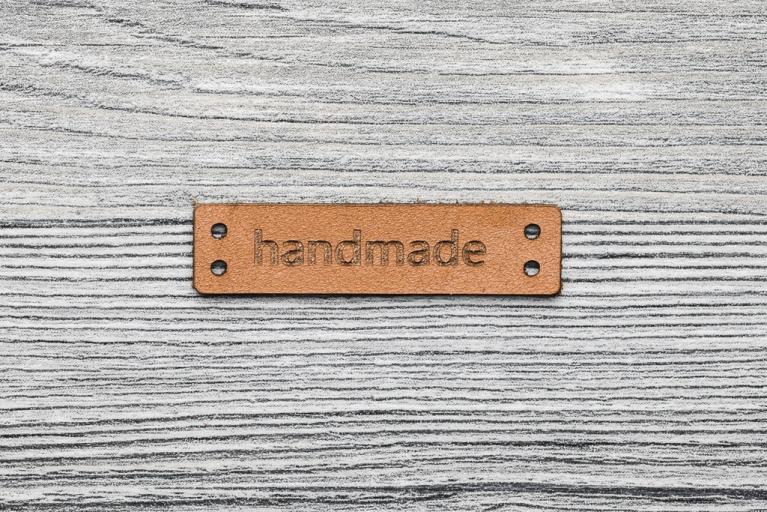 10 \"handmade\" natuurlederen labels (Artikel-nr. 8002)