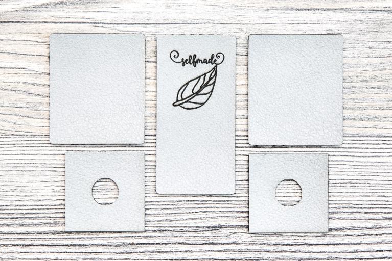 Sjaalkraag label-set 'selfmade' (grijs) - Artikel-nr. 9006