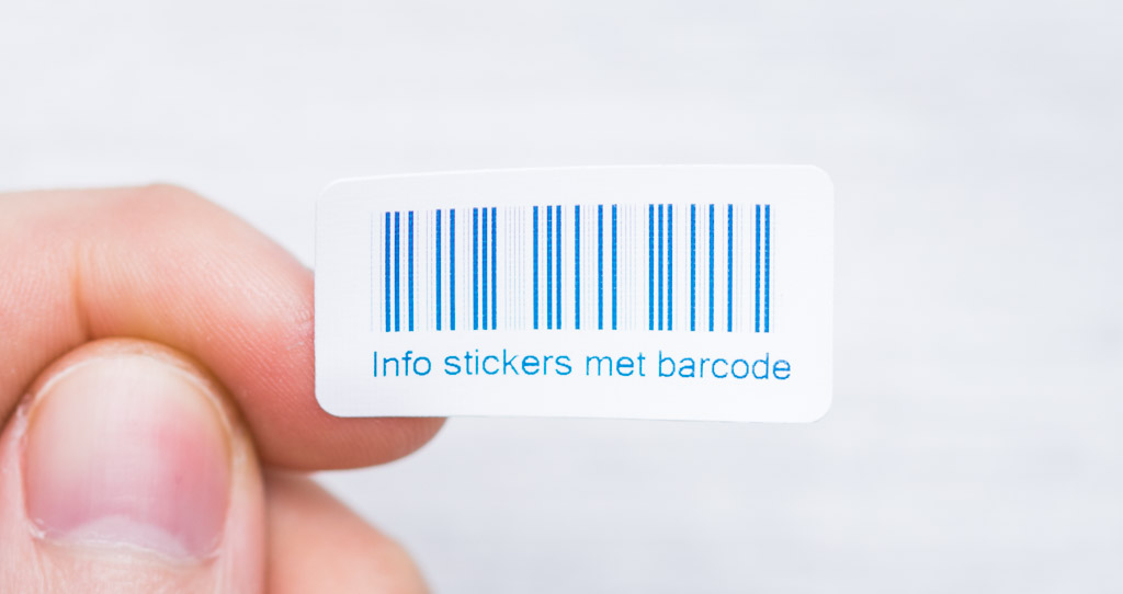 Nylon stickers, info stickers met barcode